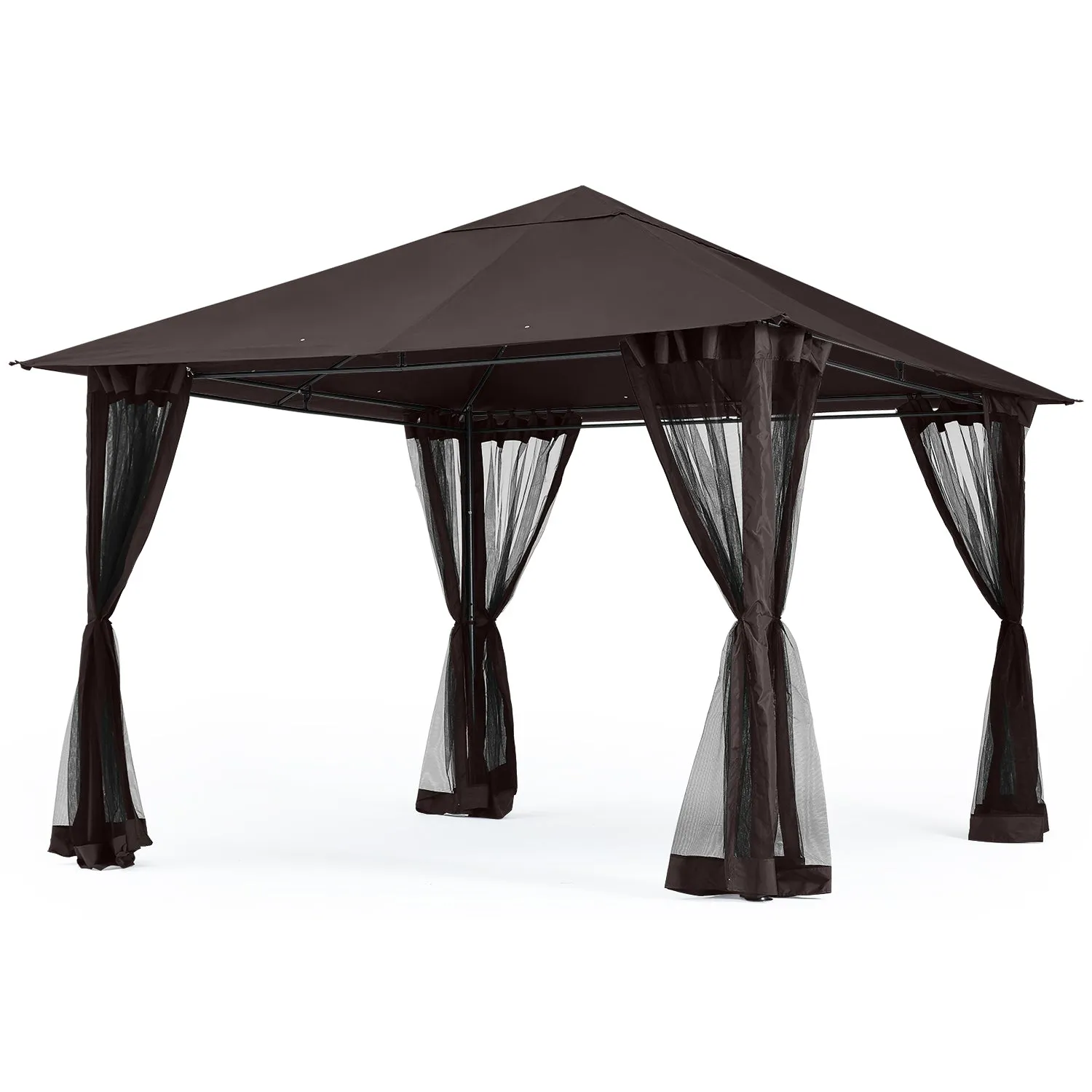 11x11FT Outdoor Patio Gazebo Canopy with Mosquito Netting