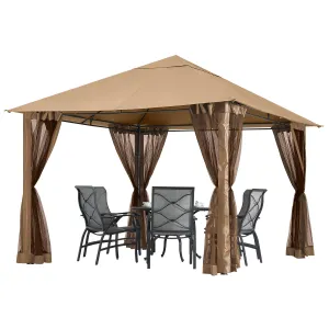 11x11FT Outdoor Patio Gazebo Canopy with Mosquito Netting