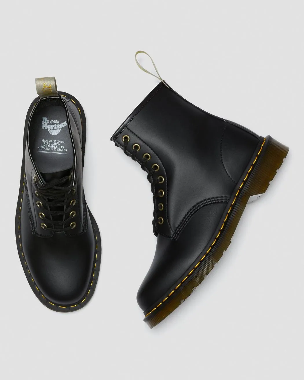 1460 Black Vegan Felix Rub Dr. Marten 8 Eye Boots