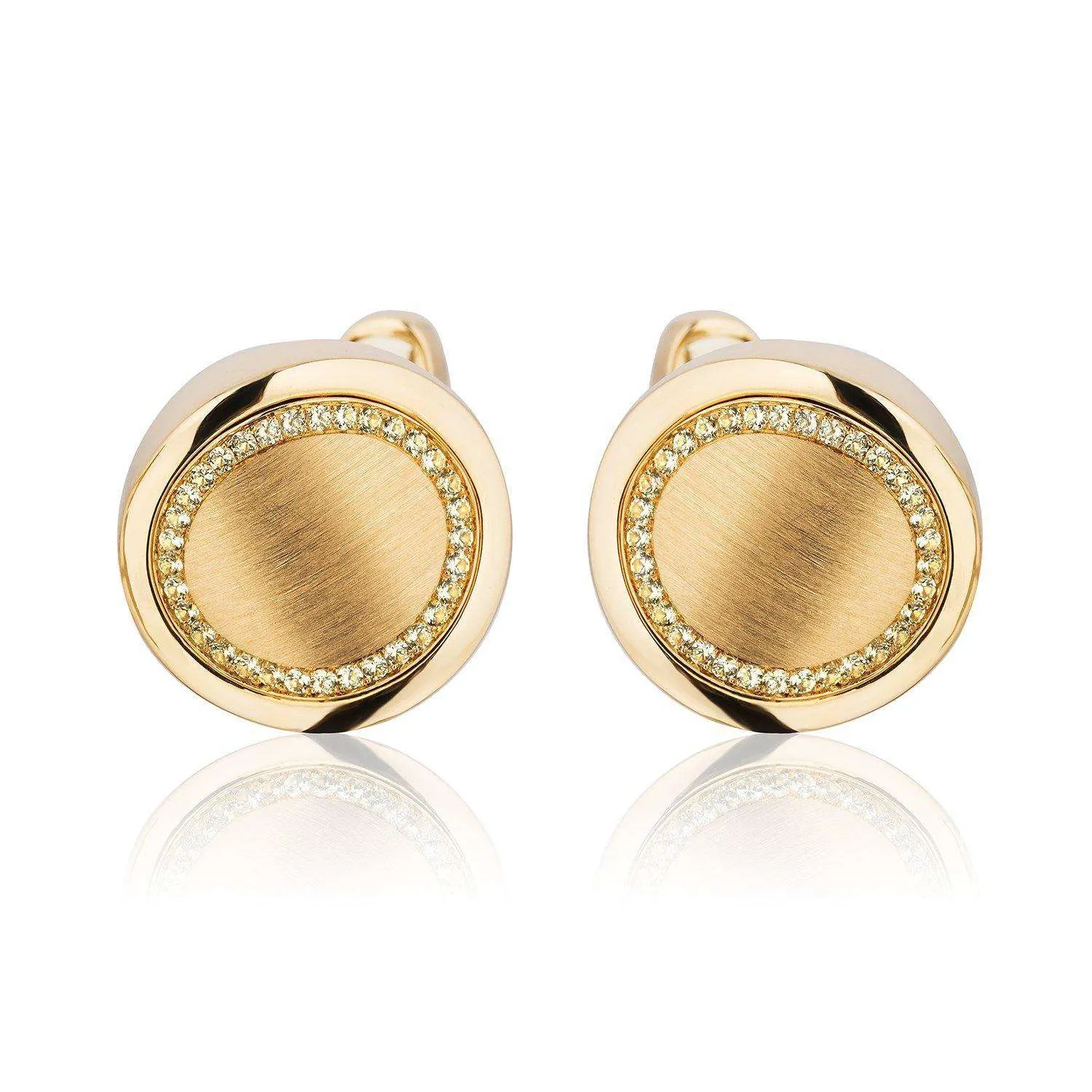 18K Yellow Gold and Yellow Sapphires Cufflinks