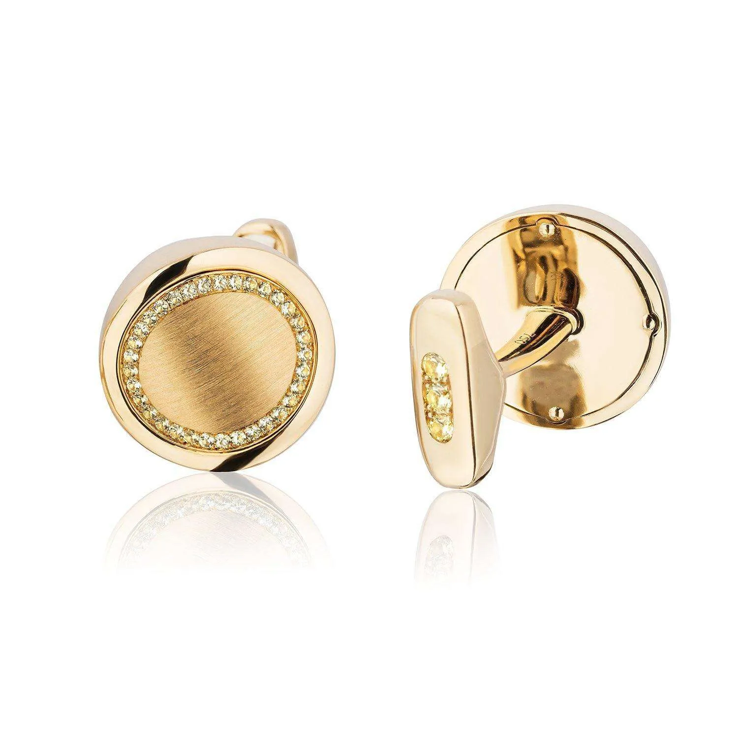 18K Yellow Gold and Yellow Sapphires Cufflinks