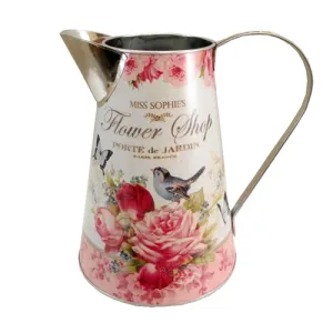 21 cm Metal Round Jug with Handle Home Sweet Home Design