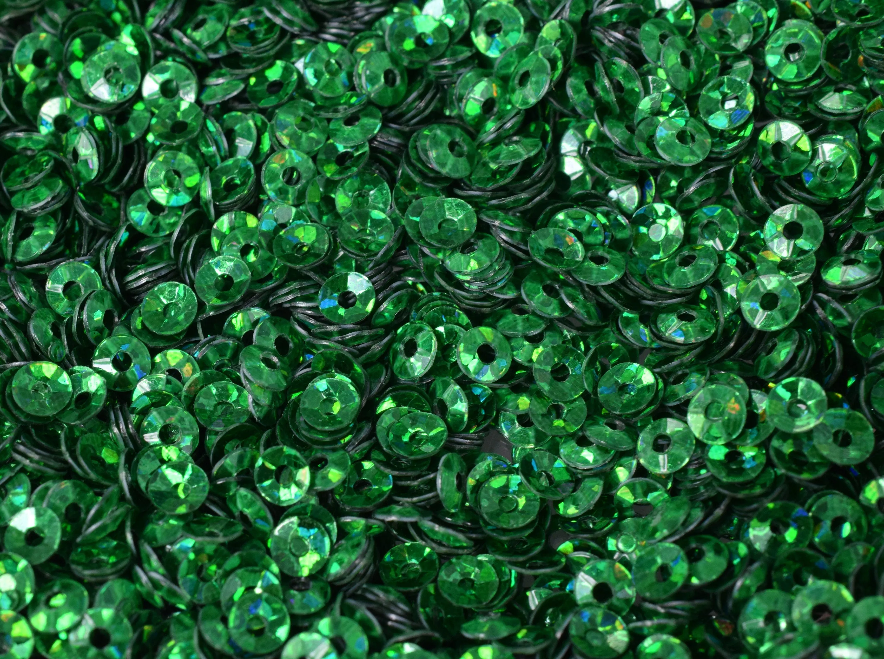 3mm Deep Green Cup Iridescent Sheen Round Sequins/Loose Paillettes,Wholesale Sequins,Shimmering Sequin Apparel, Footwear Sequins, fashion