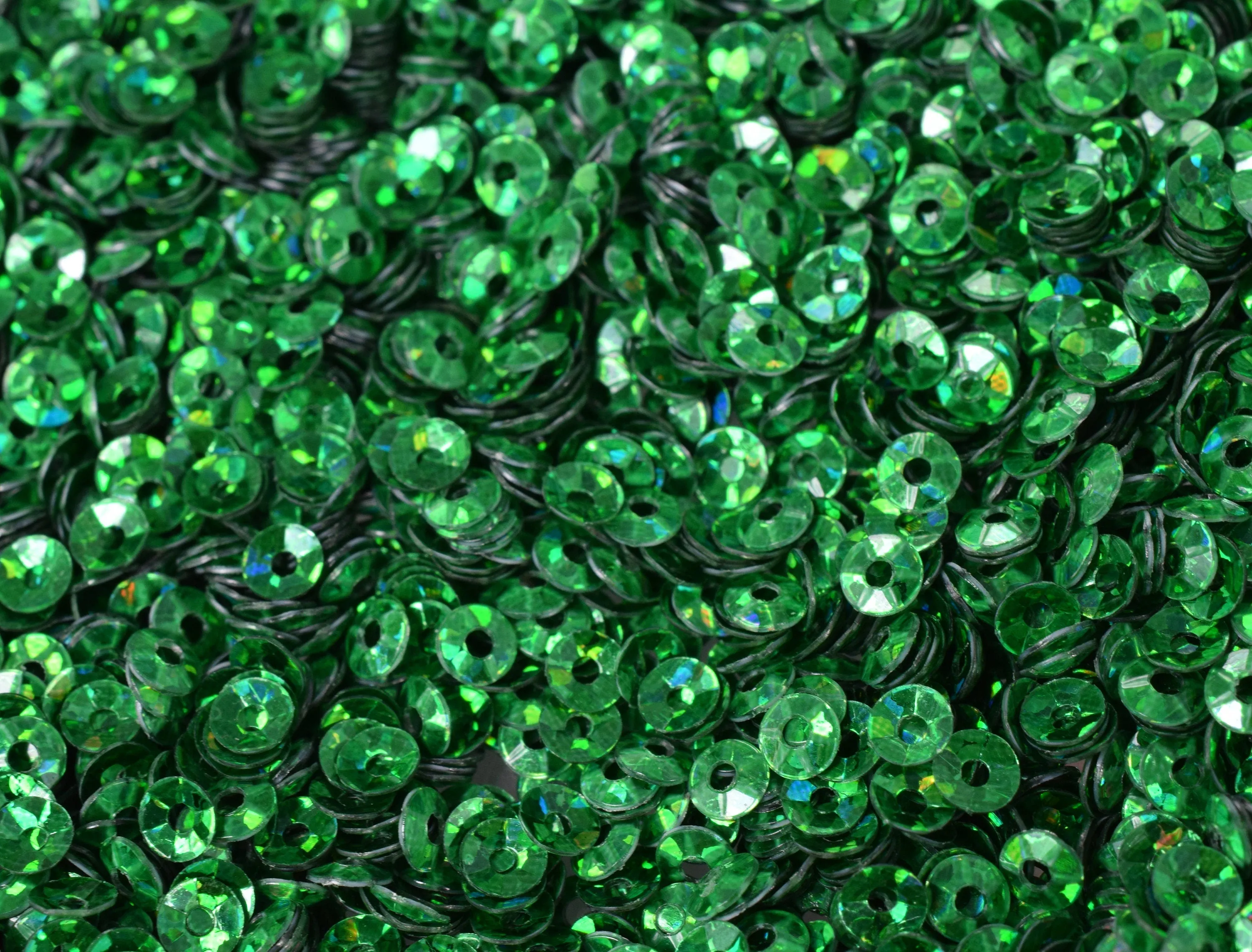 3mm Deep Green Cup Iridescent Sheen Round Sequins/Loose Paillettes,Wholesale Sequins,Shimmering Sequin Apparel, Footwear Sequins, fashion