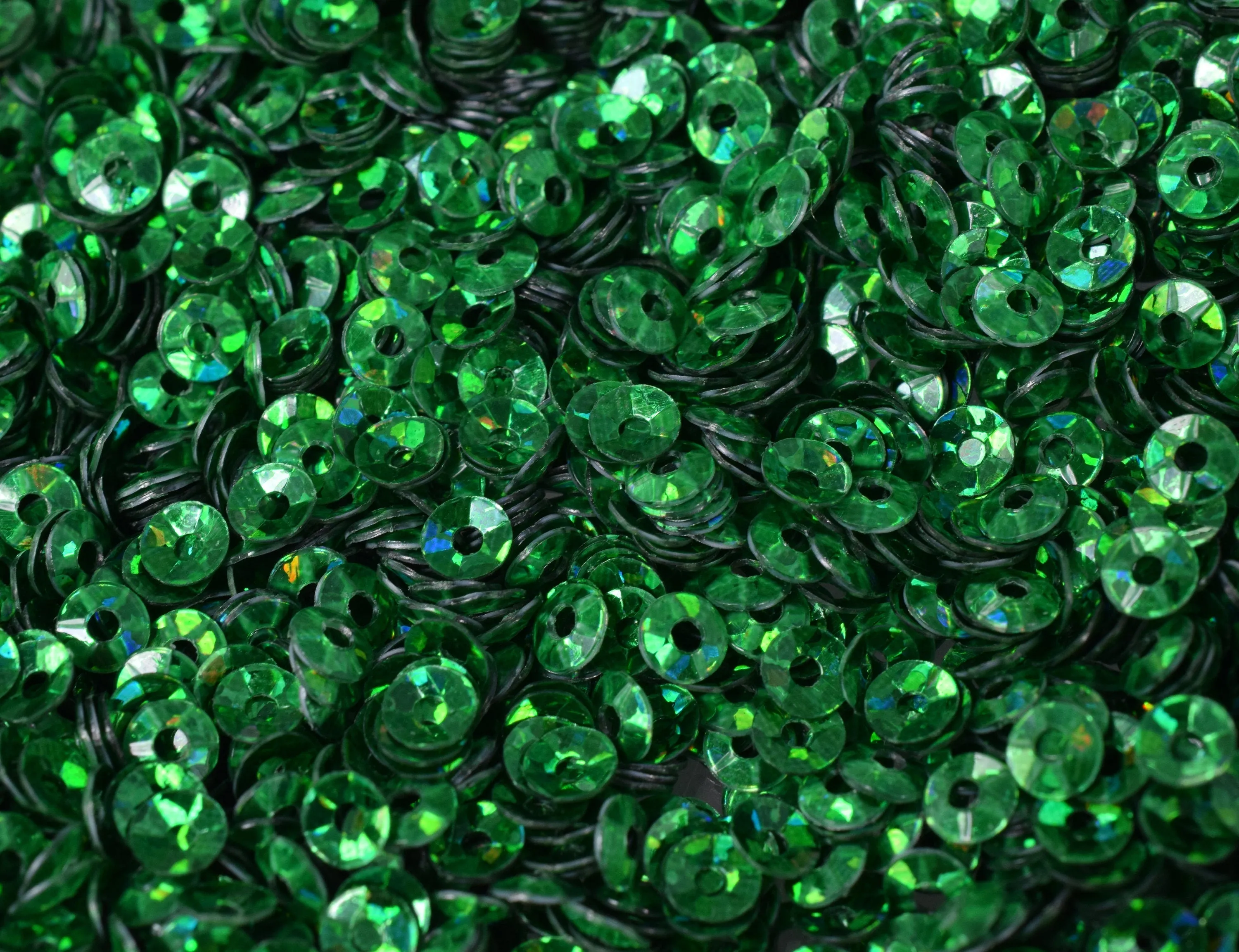 3mm Deep Green Cup Iridescent Sheen Round Sequins/Loose Paillettes,Wholesale Sequins,Shimmering Sequin Apparel, Footwear Sequins, fashion