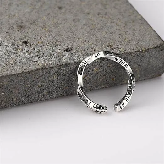 925 Sterling Silver Vintage Möbius Letter Plain Ring