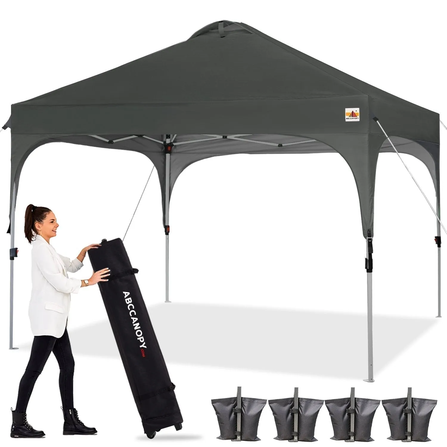 ABCCANOPY Compact Pop-up Instant Portable Canopy 10x10 for Camping, Beach