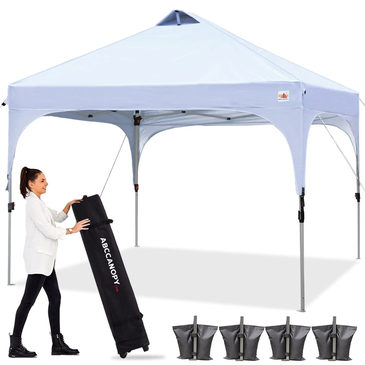 ABCCANOPY Compact Pop-up Instant Portable Canopy 10x10 for Camping, Beach