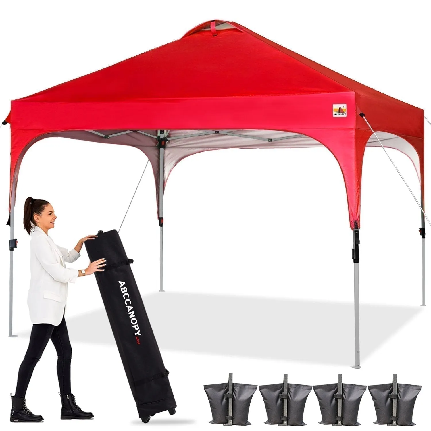 ABCCANOPY Compact Pop-up Instant Portable Canopy 10x10 for Camping, Beach