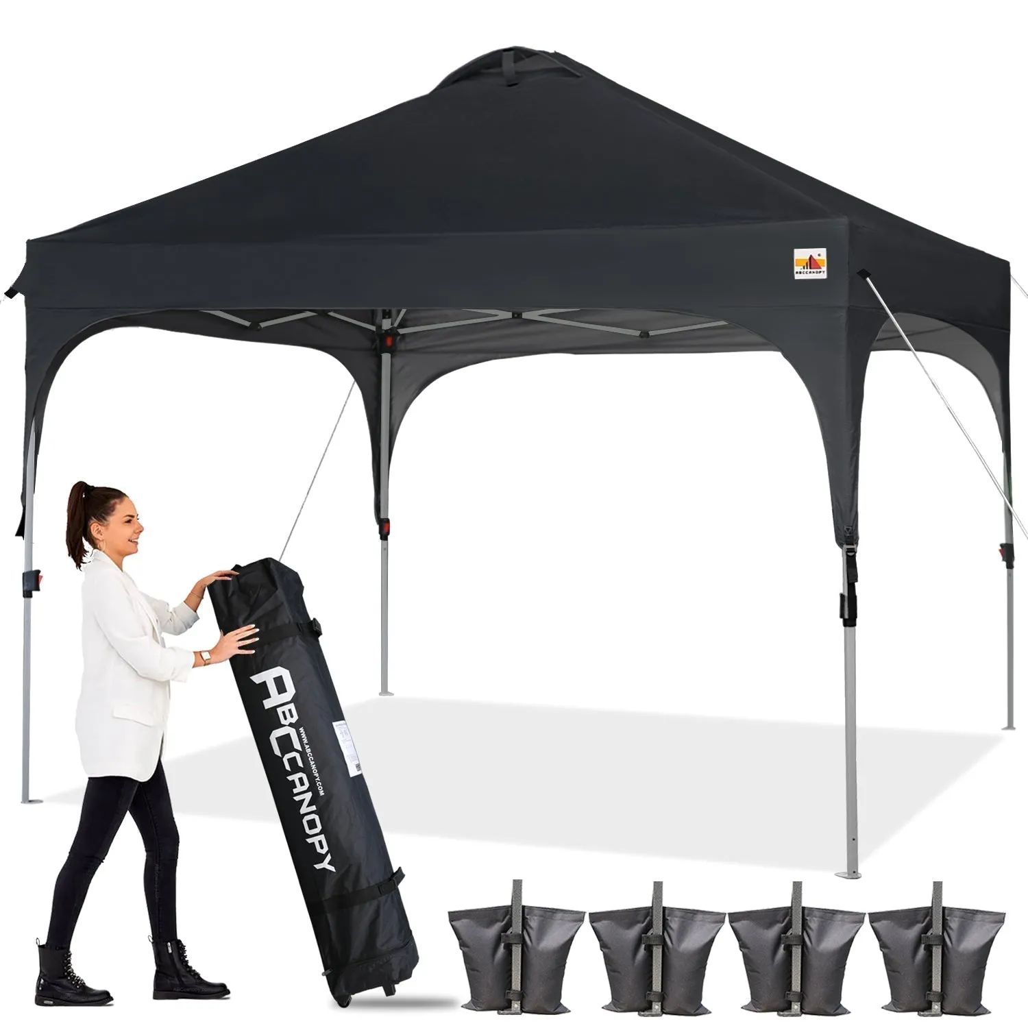 ABCCANOPY Compact Pop-up Instant Portable Canopy 10x10 for Camping, Beach