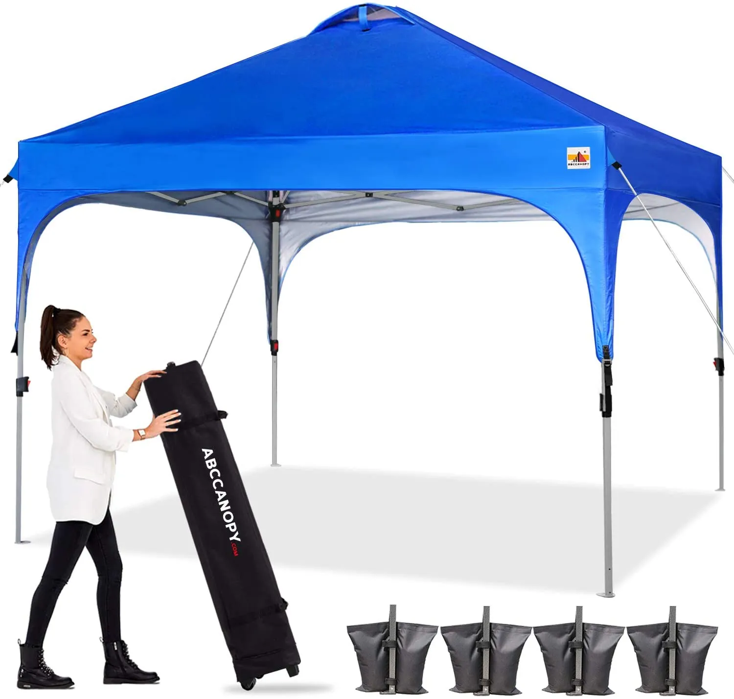 ABCCANOPY Compact Pop-up Instant Portable Canopy 10x10 for Camping, Beach