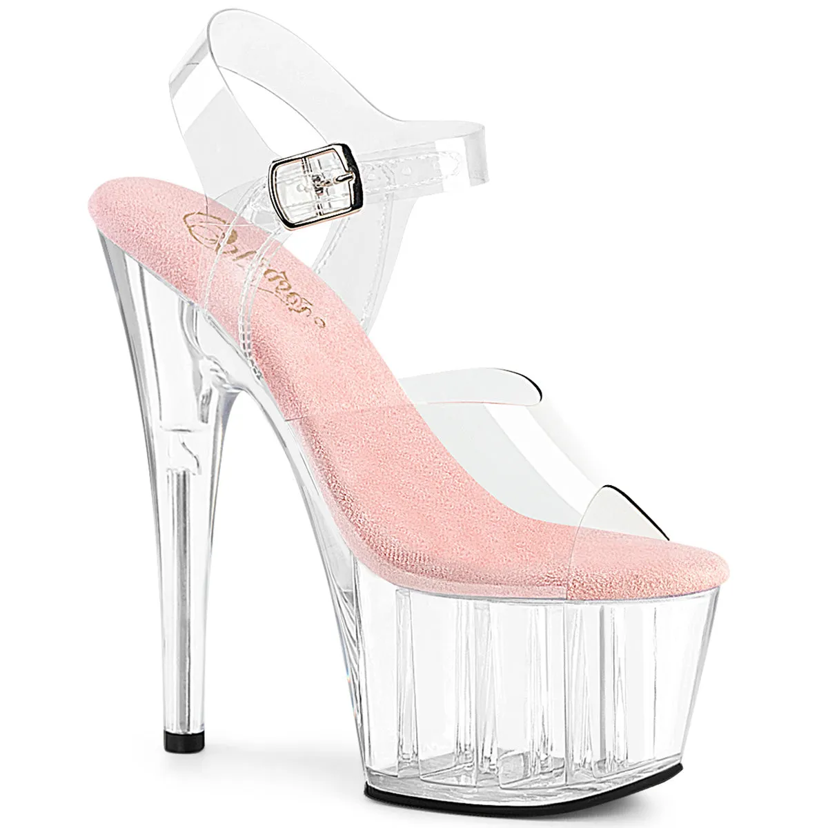 ADORE-708 Clear & Pink Sole Platform Heels