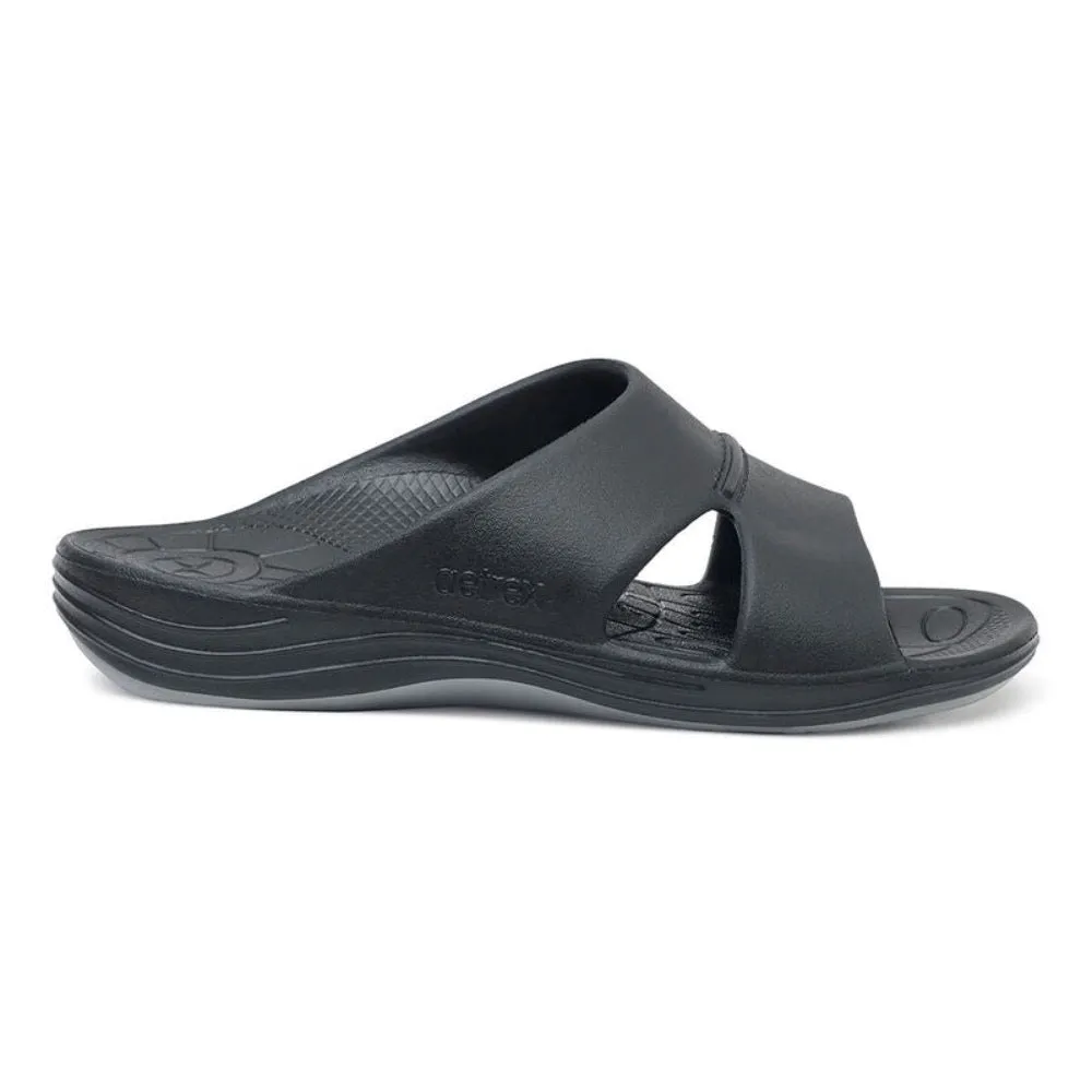 Aetrex Men's Bali Slides Black