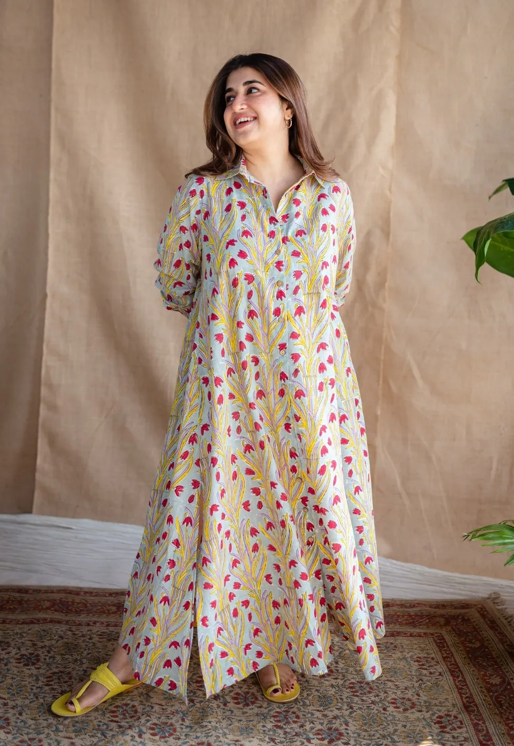 Akrithi Sanganeri Slub Cotton Dress