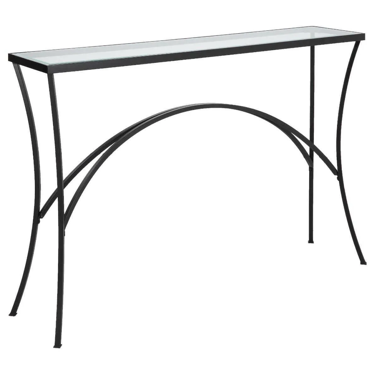 Alayna Black Metal & Glass Console Table