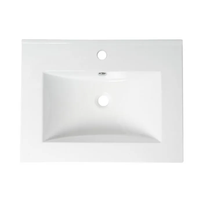 ALFI ABC803 White 25" Rectangular Drop In Ceramic Sink with Faucet Hole