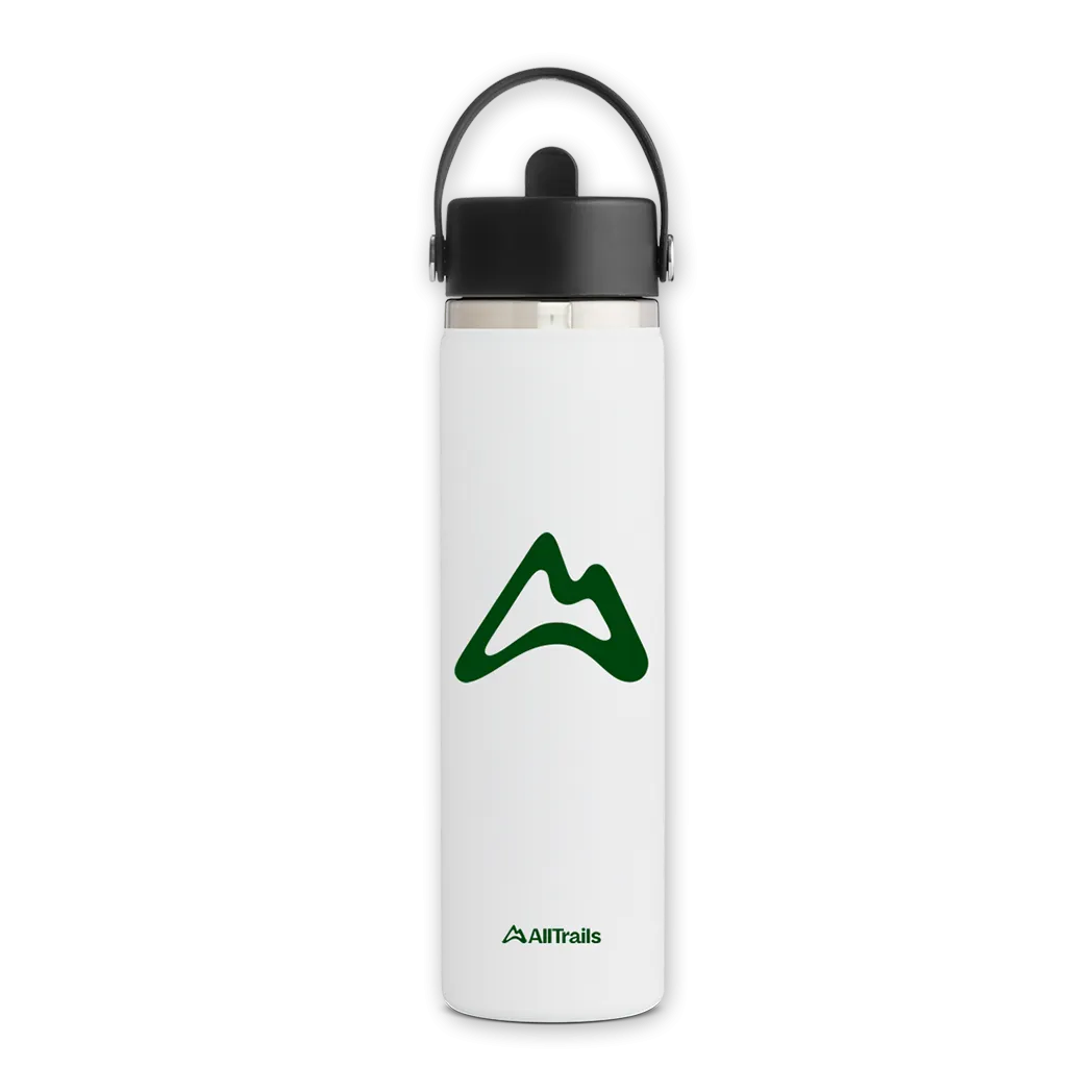 AllTrails × Hydro Flask 24 oz. Bottle with Flex Straw Cap - White