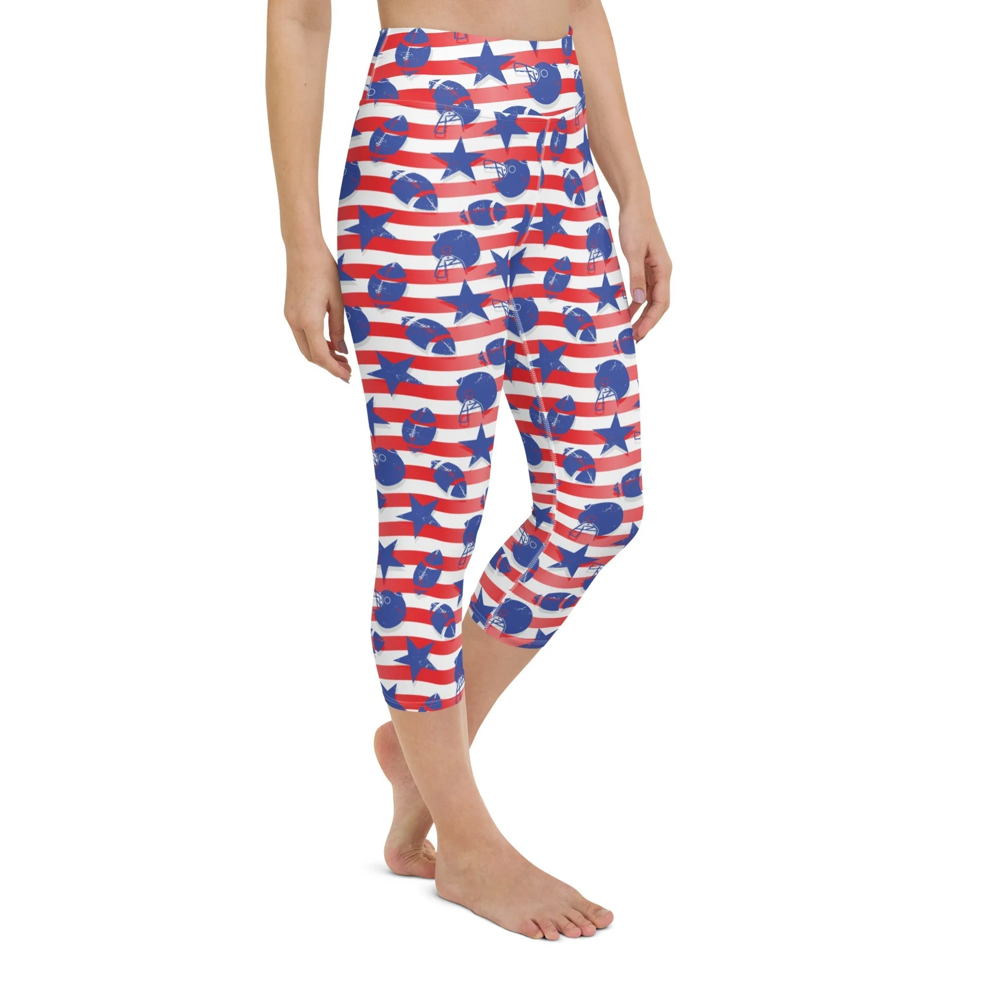 American Football Pattern Yoga Capris