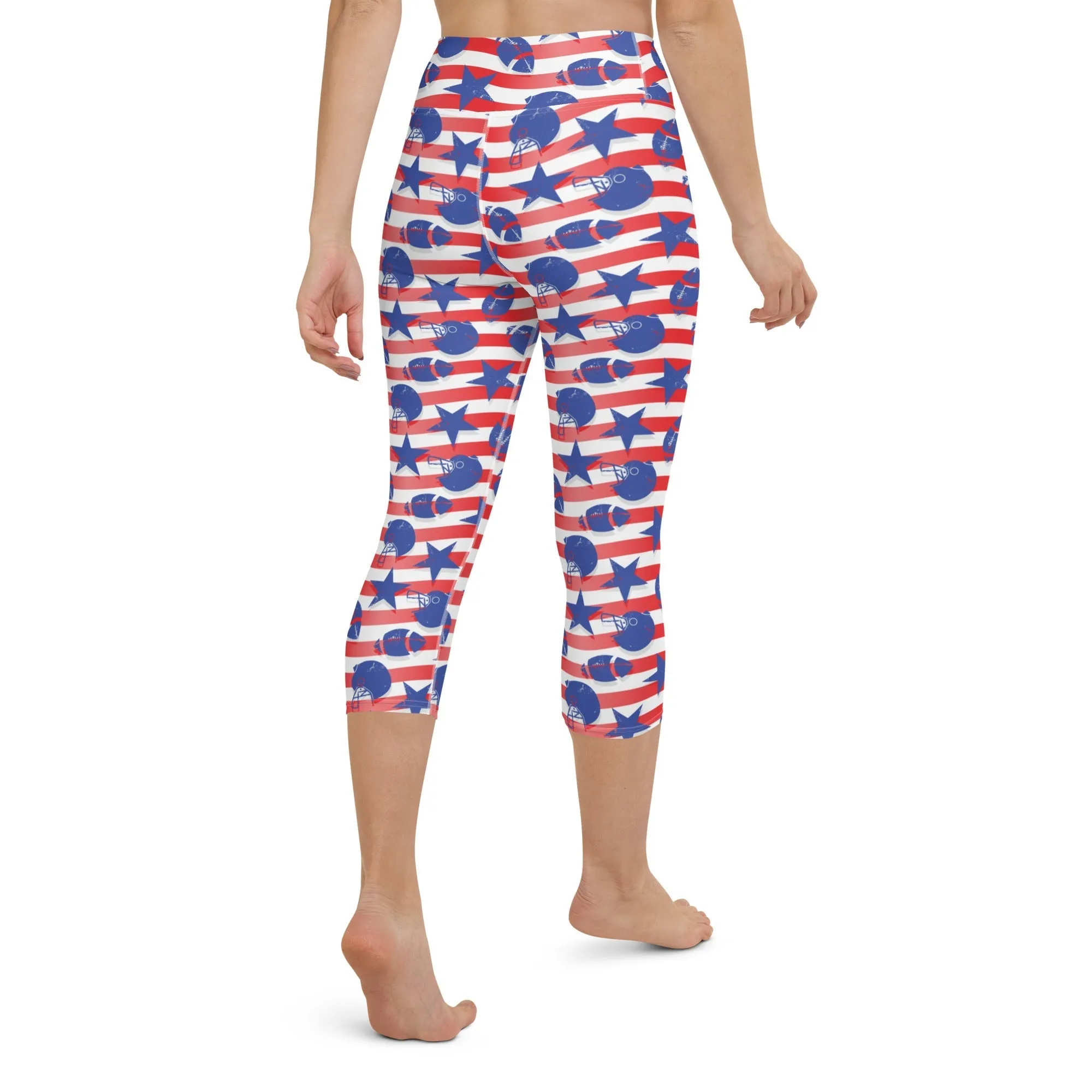 American Football Pattern Yoga Capris