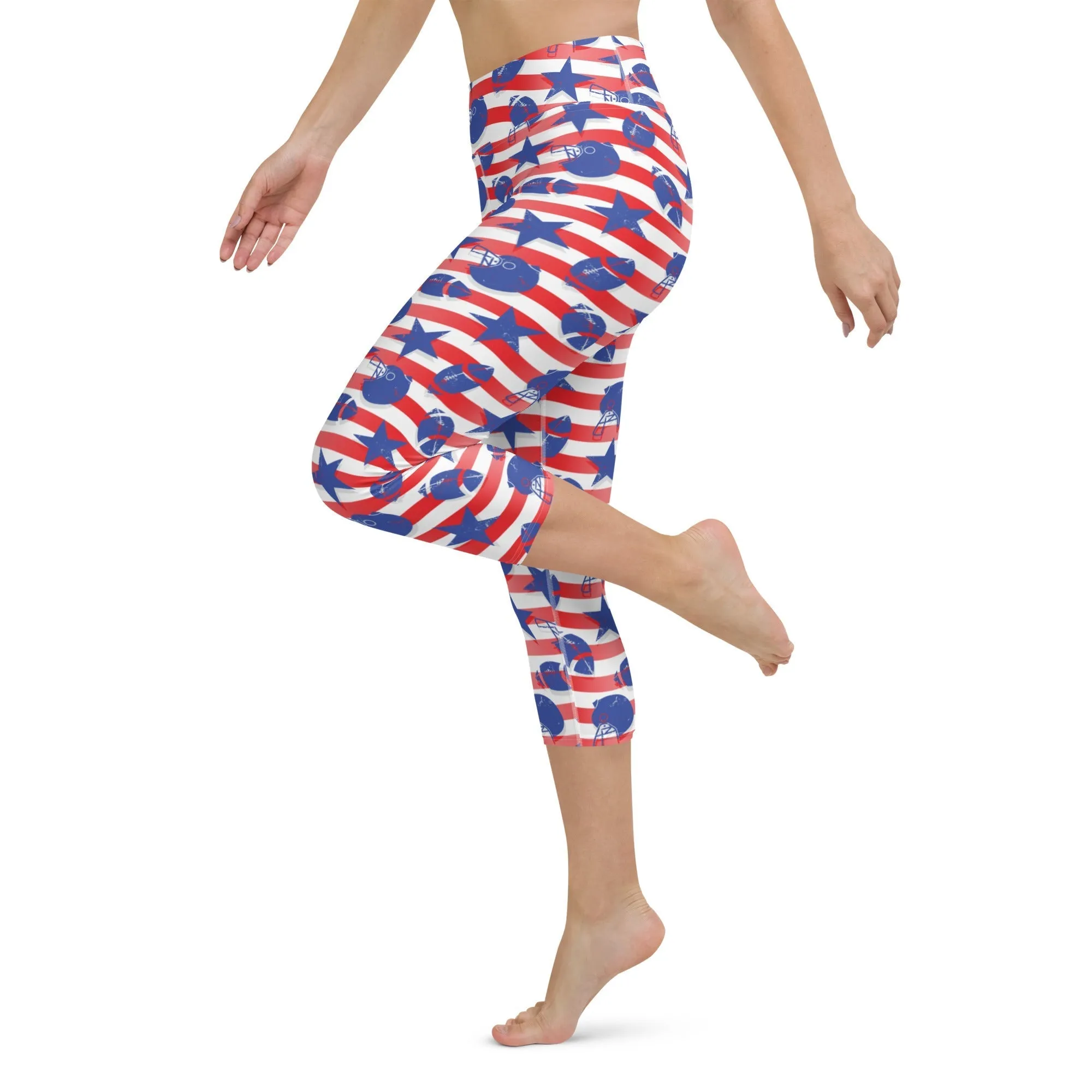 American Football Pattern Yoga Capris