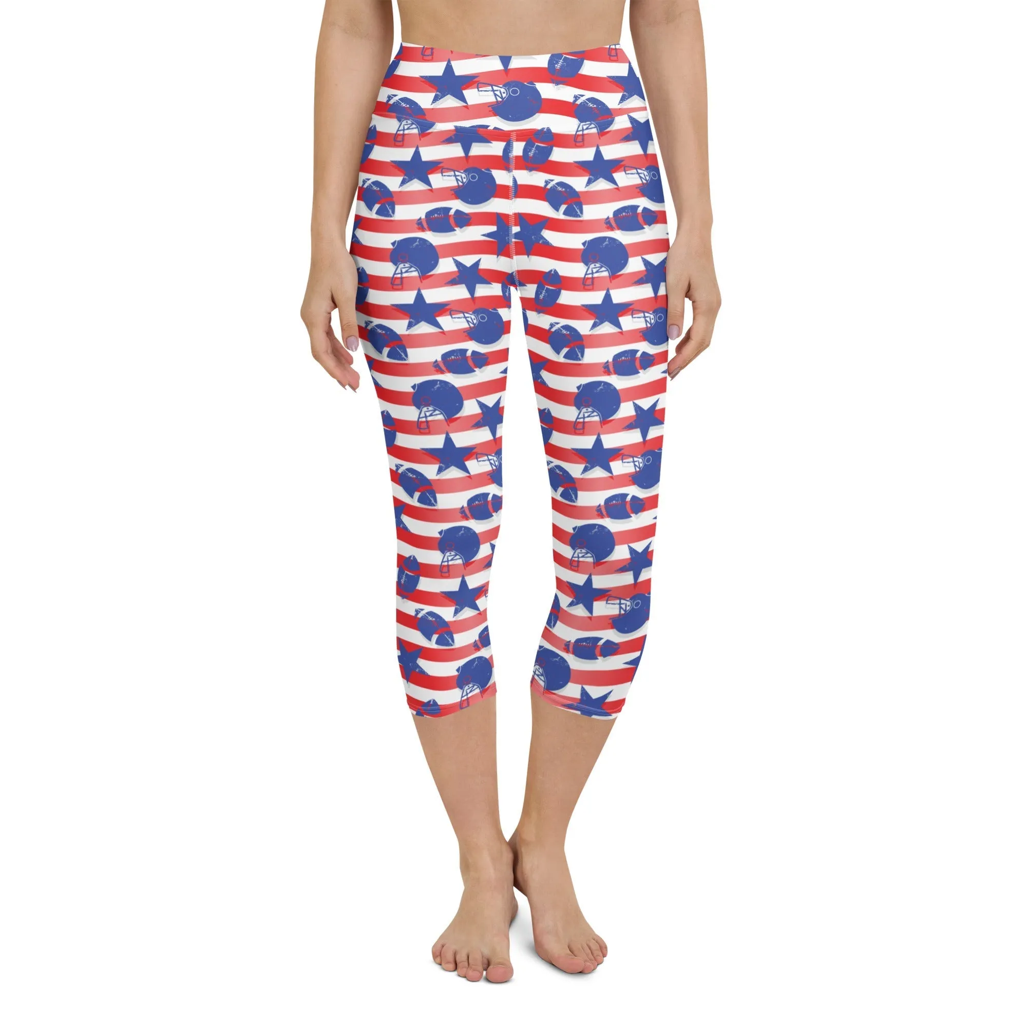 American Football Pattern Yoga Capris