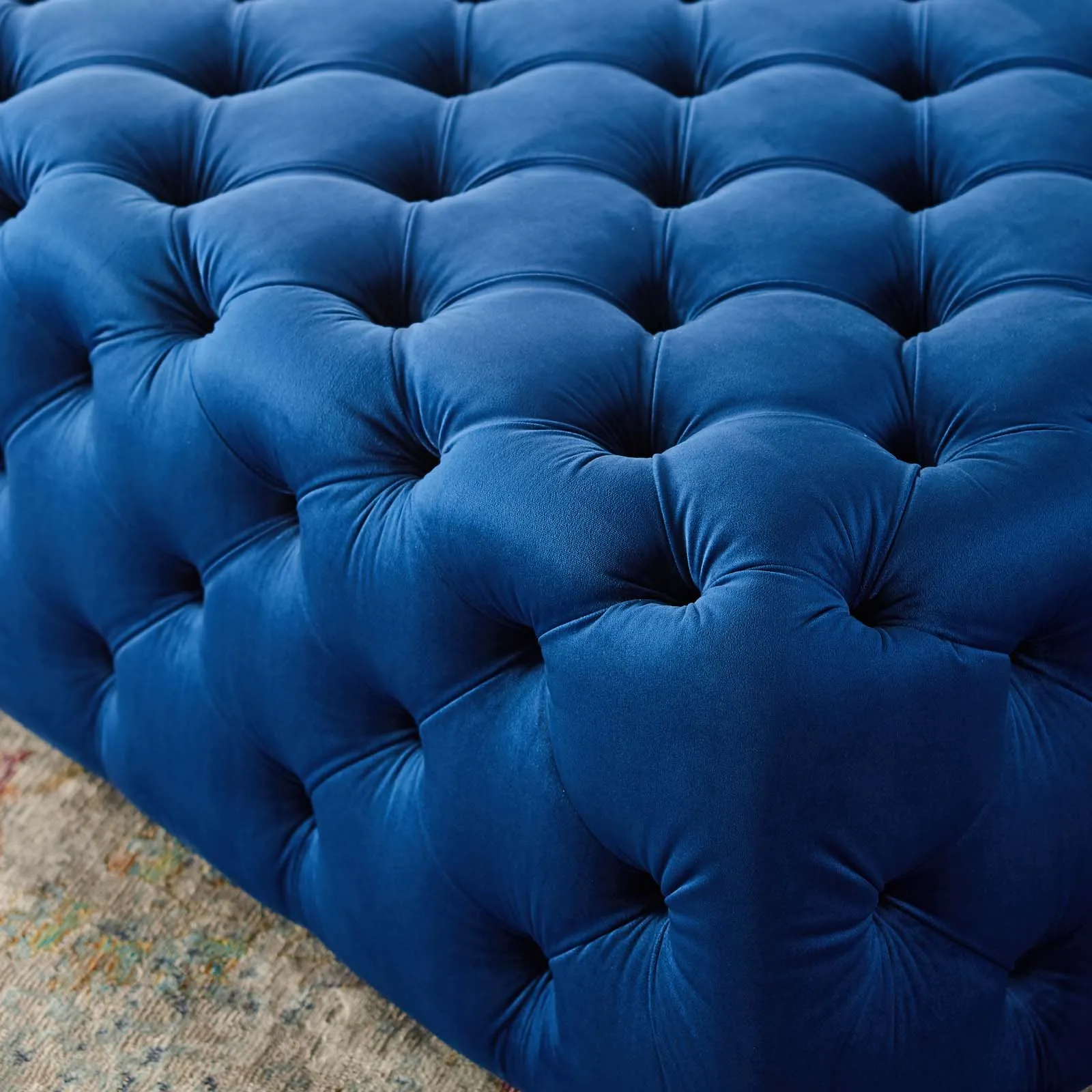 Amour Tufted Button Large Square Performance Velvet Ottoman by Modway