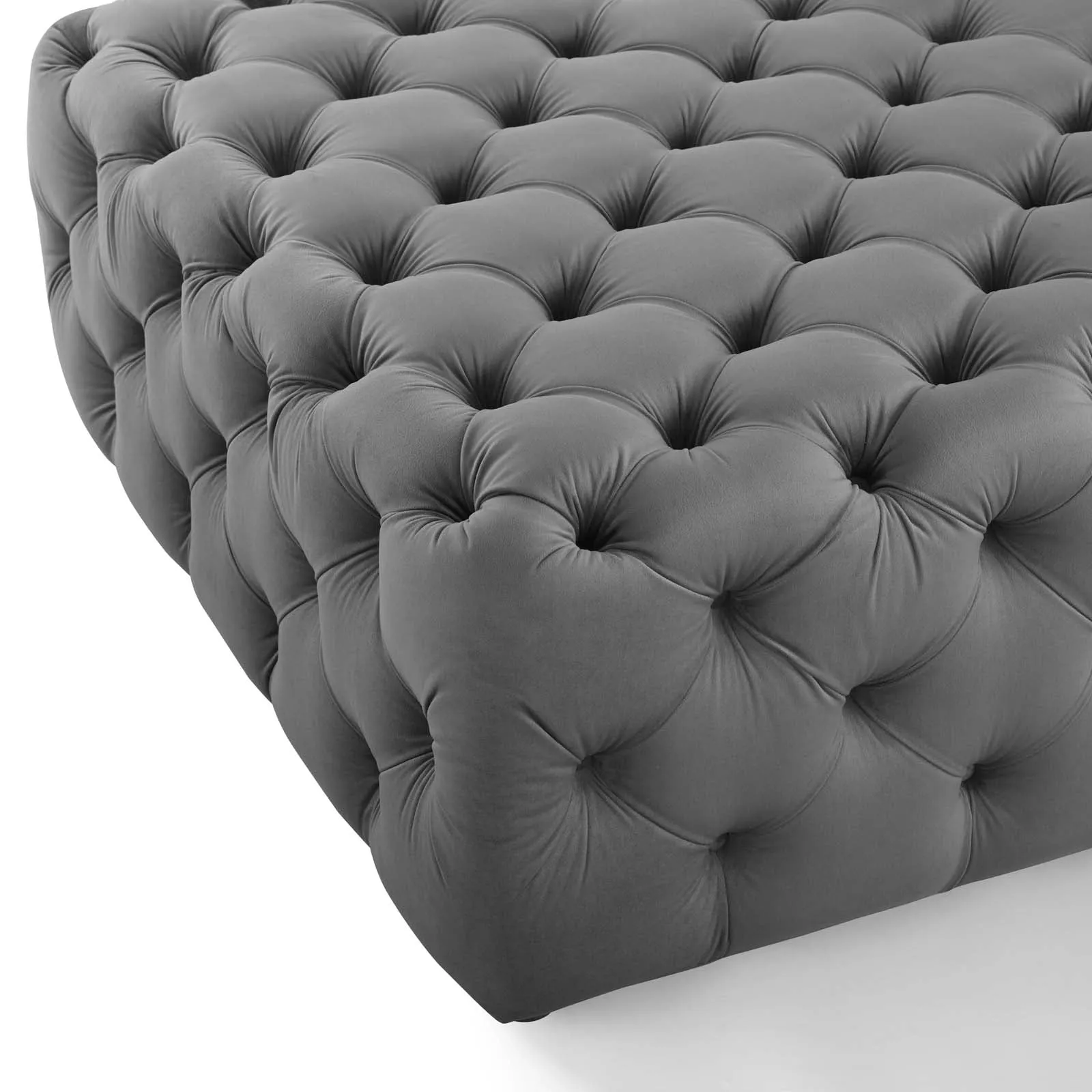 Amour Tufted Button Large Square Performance Velvet Ottoman by Modway