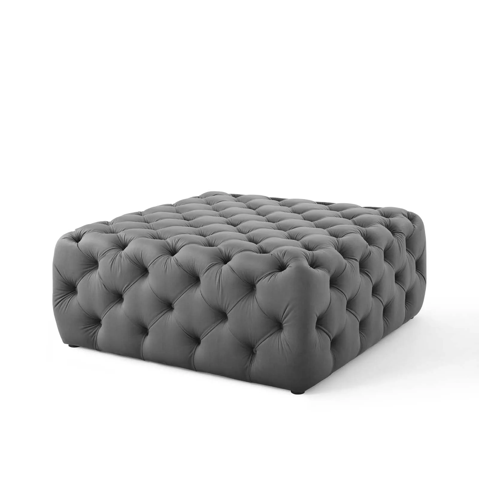 Amour Tufted Button Large Square Performance Velvet Ottoman by Modway