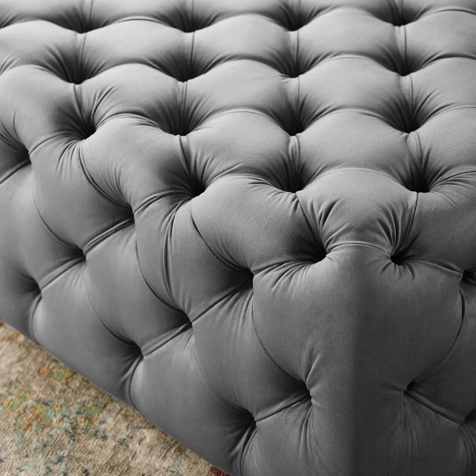 Amour Tufted Button Large Square Performance Velvet Ottoman by Modway