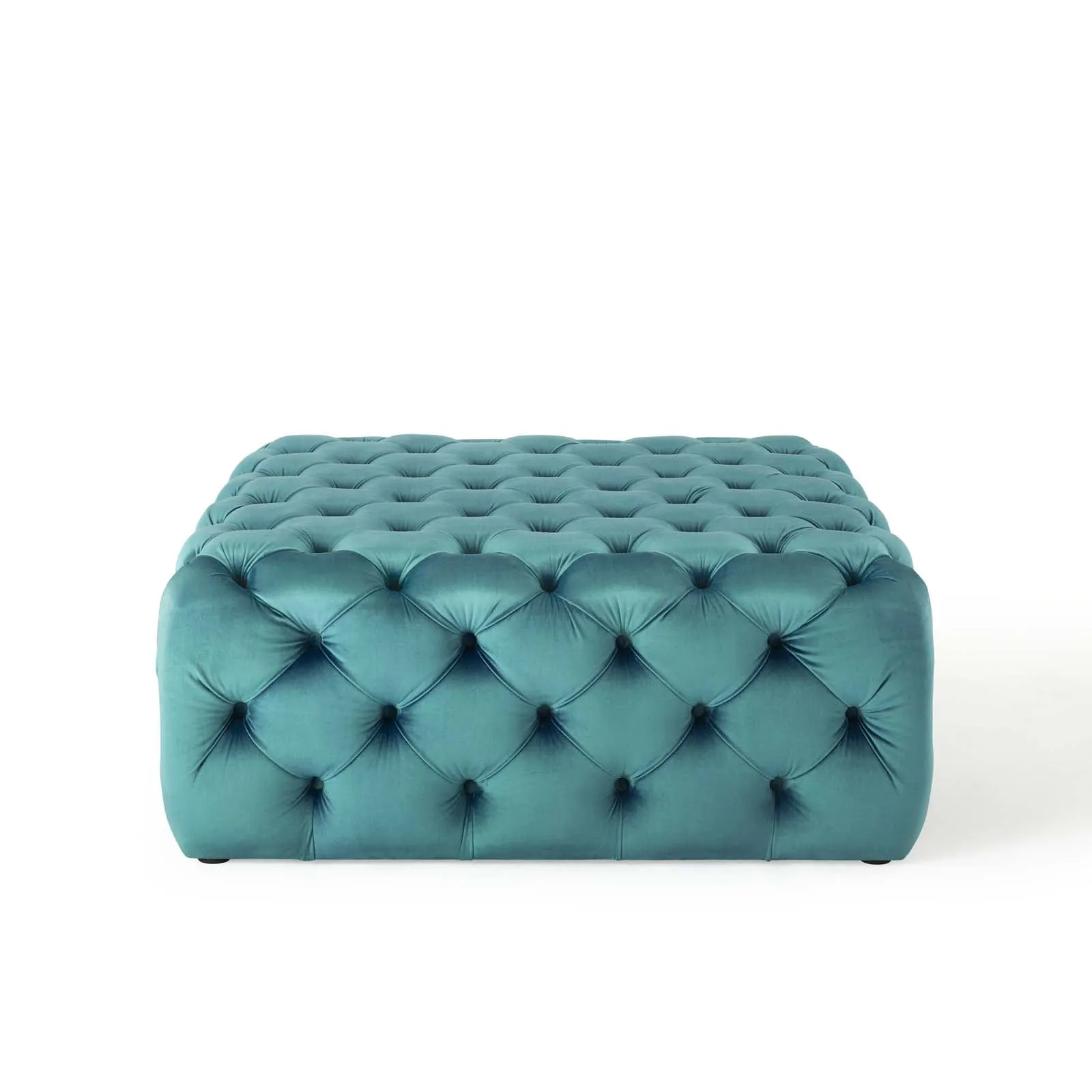 Amour Tufted Button Large Square Performance Velvet Ottoman by Modway