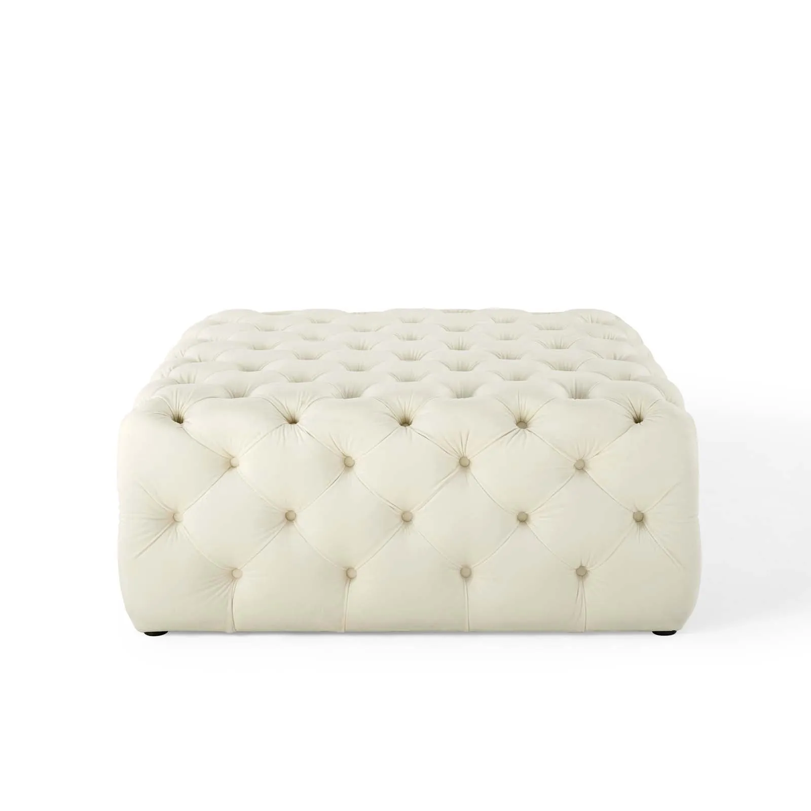 Amour Tufted Button Large Square Performance Velvet Ottoman by Modway