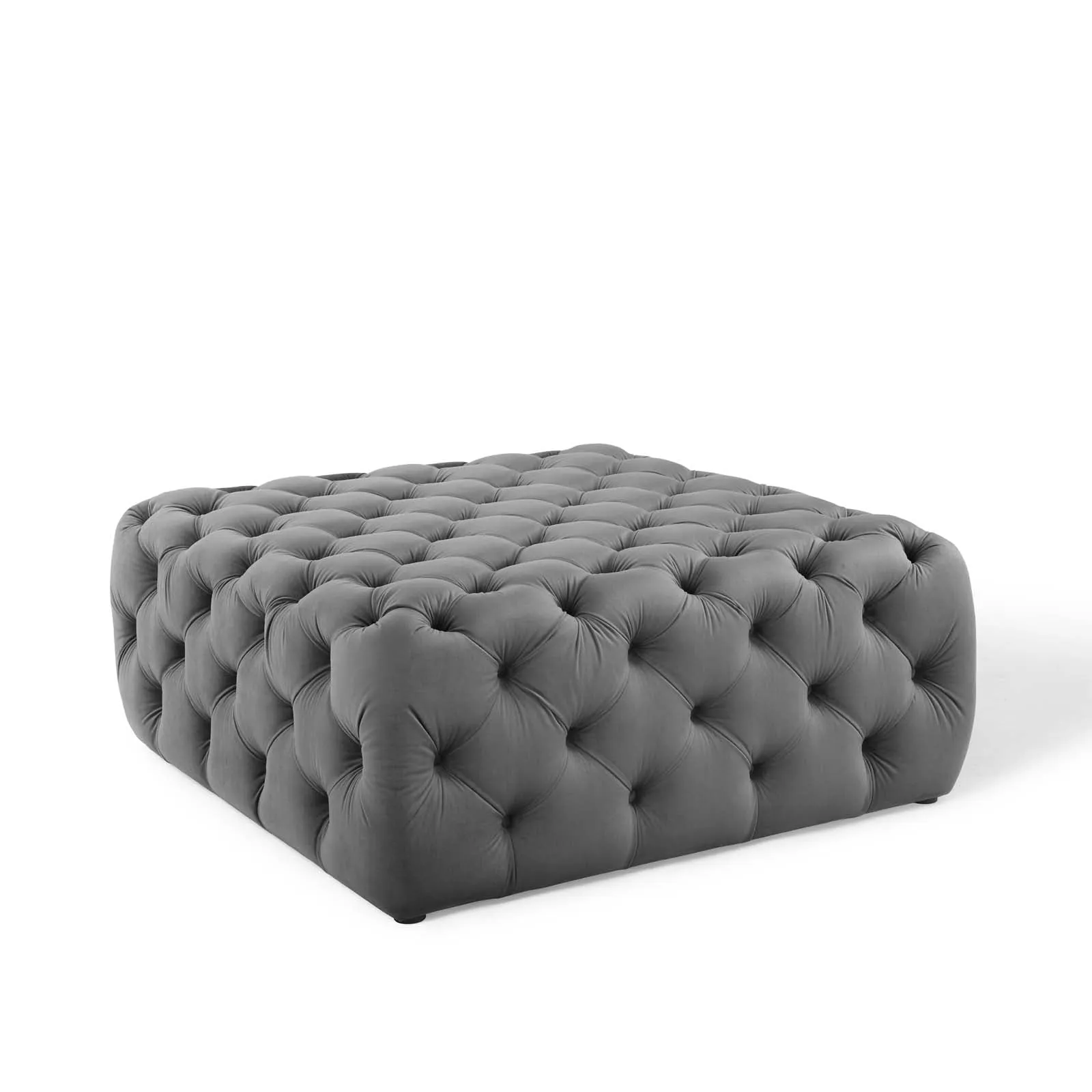 Amour Tufted Button Large Square Performance Velvet Ottoman by Modway