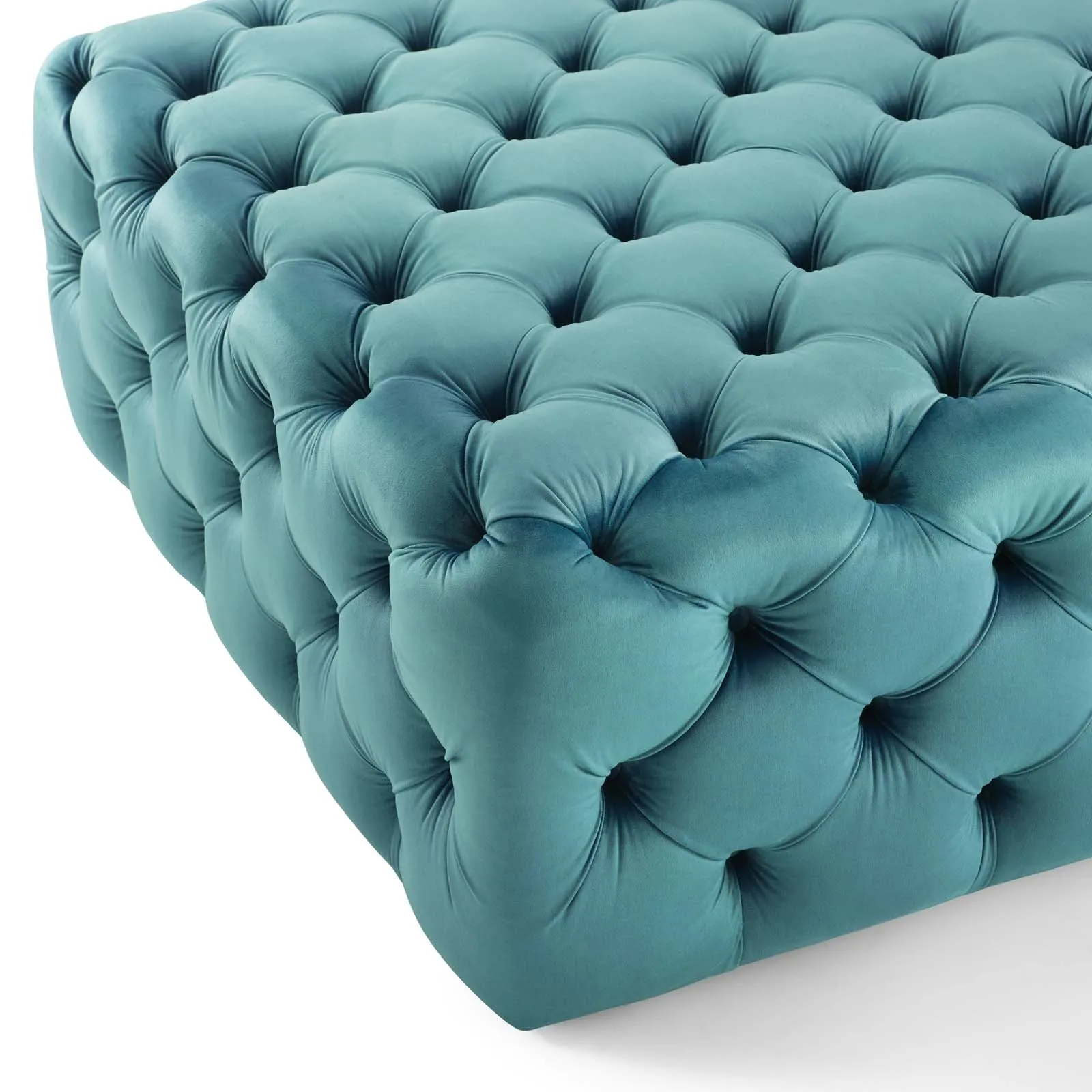 Amour Tufted Button Large Square Performance Velvet Ottoman by Modway