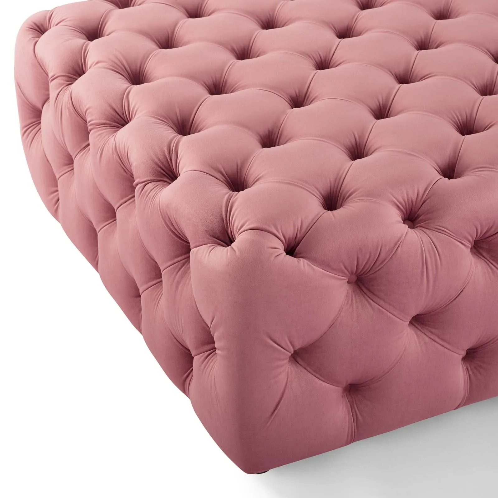 Amour Tufted Button Large Square Performance Velvet Ottoman by Modway