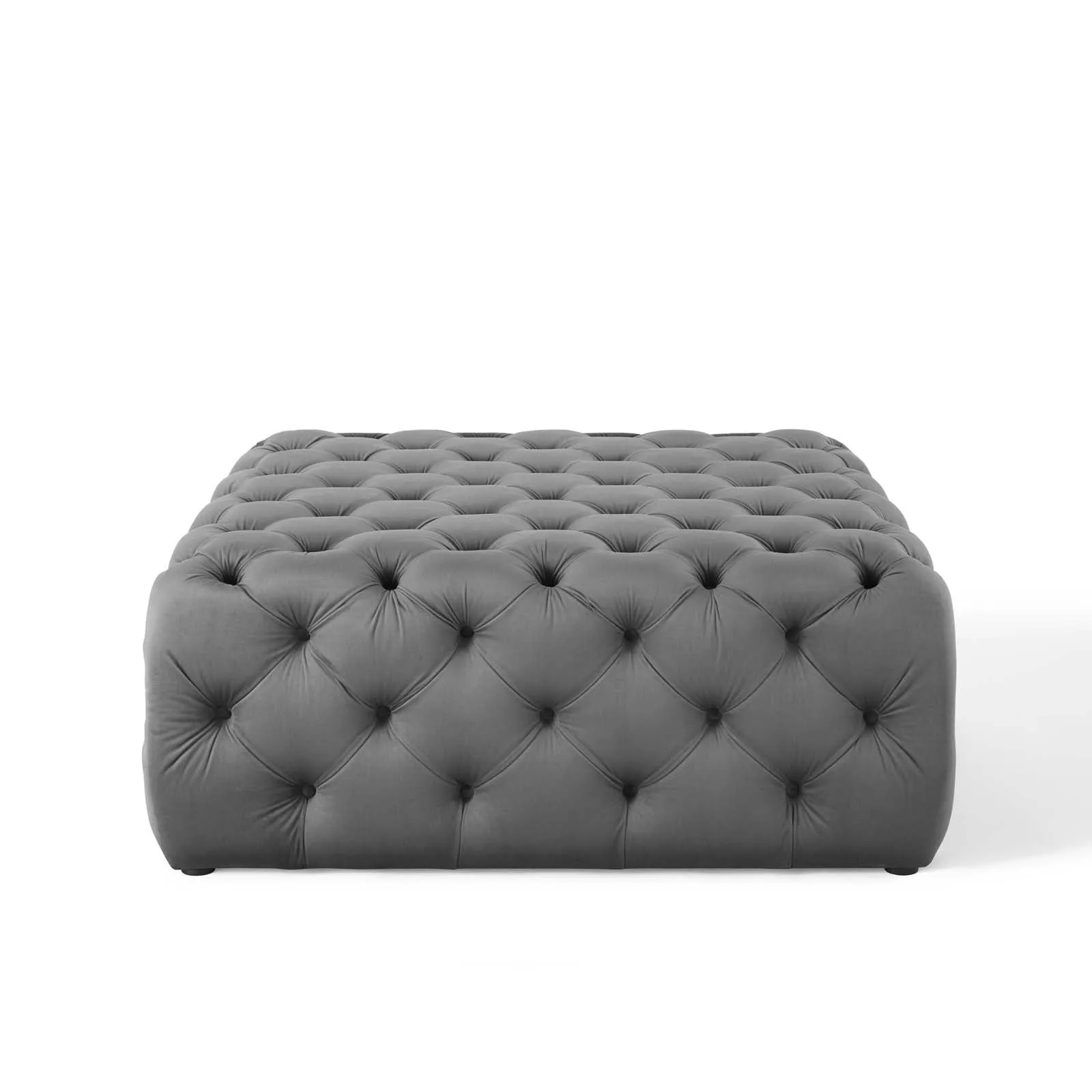 Amour Tufted Button Large Square Performance Velvet Ottoman by Modway