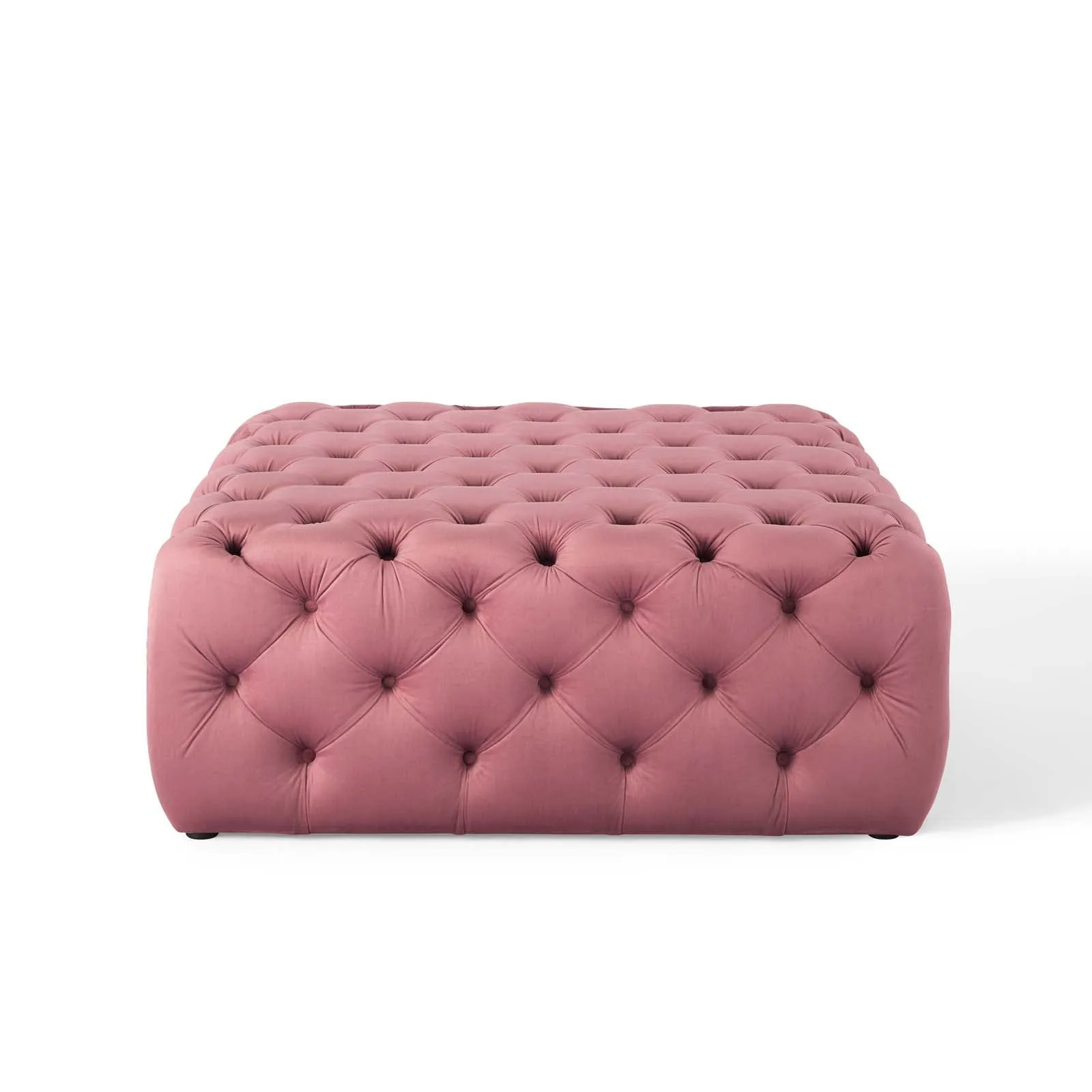 Amour Tufted Button Large Square Performance Velvet Ottoman by Modway