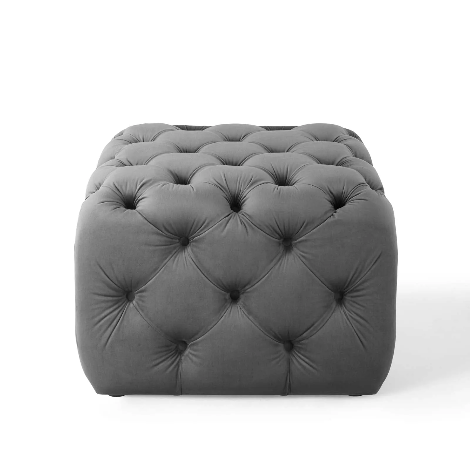 Amour Tufted Button Square Performance Velvet Ottoman by Modway