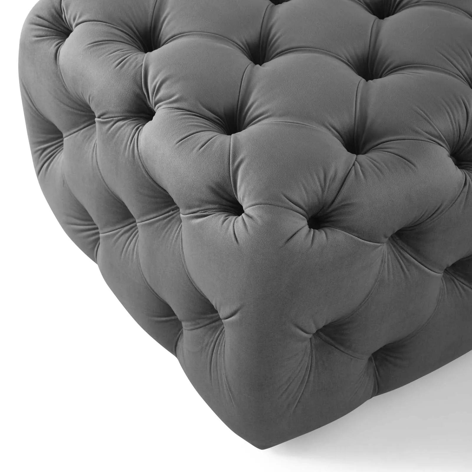 Amour Tufted Button Square Performance Velvet Ottoman by Modway