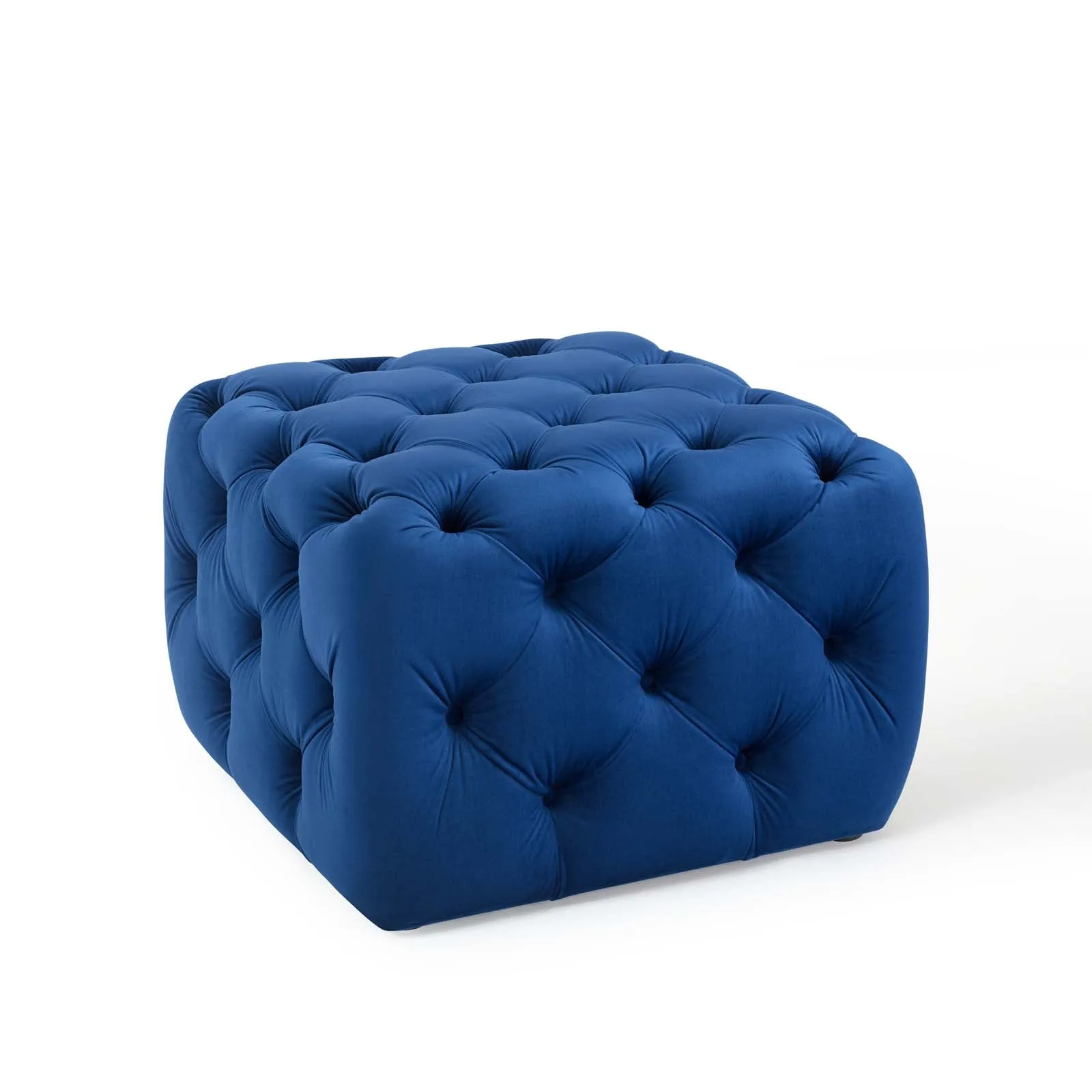 Amour Tufted Button Square Performance Velvet Ottoman by Modway