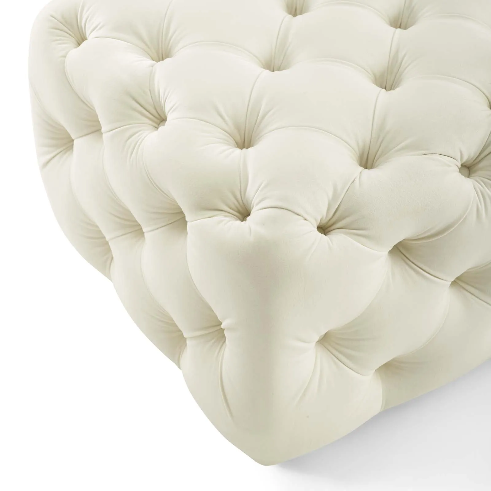 Amour Tufted Button Square Performance Velvet Ottoman by Modway