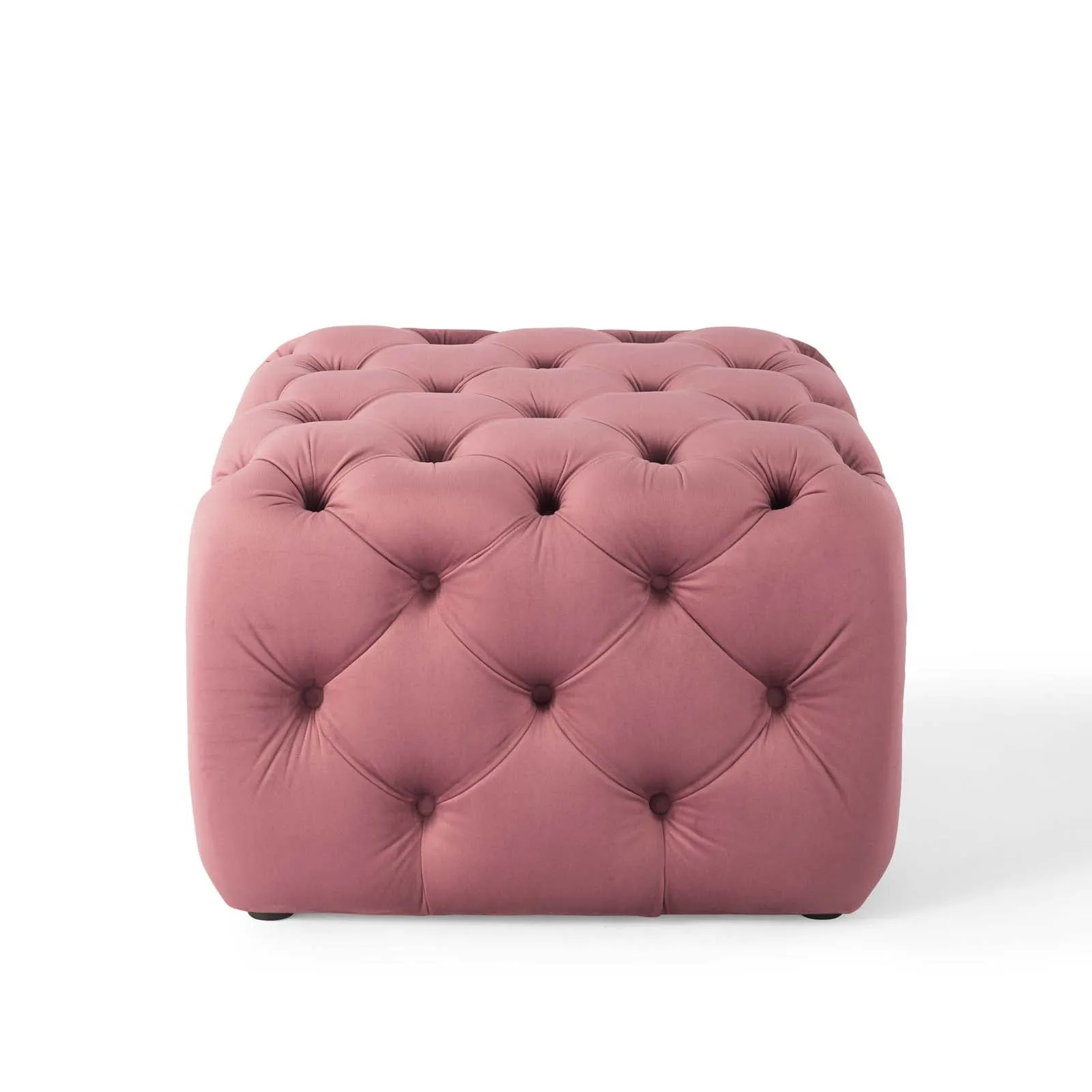 Amour Tufted Button Square Performance Velvet Ottoman by Modway