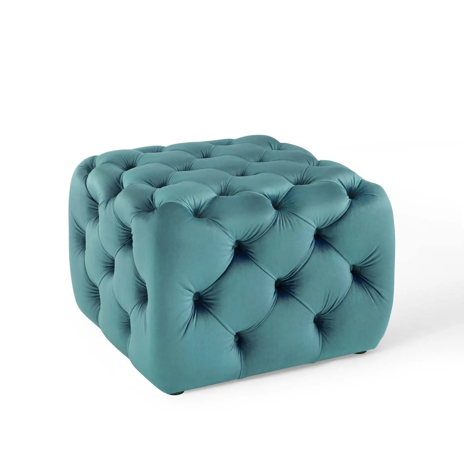 Amour Tufted Button Square Performance Velvet Ottoman by Modway