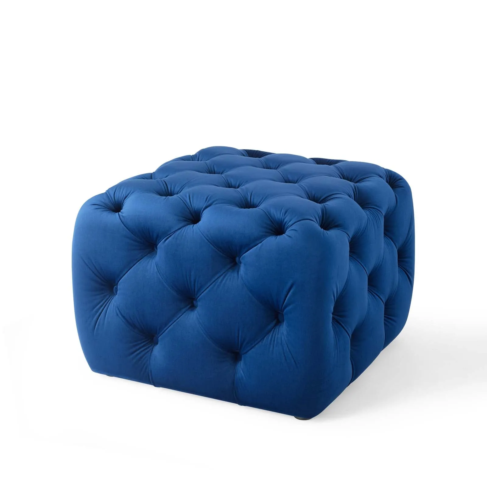 Amour Tufted Button Square Performance Velvet Ottoman by Modway