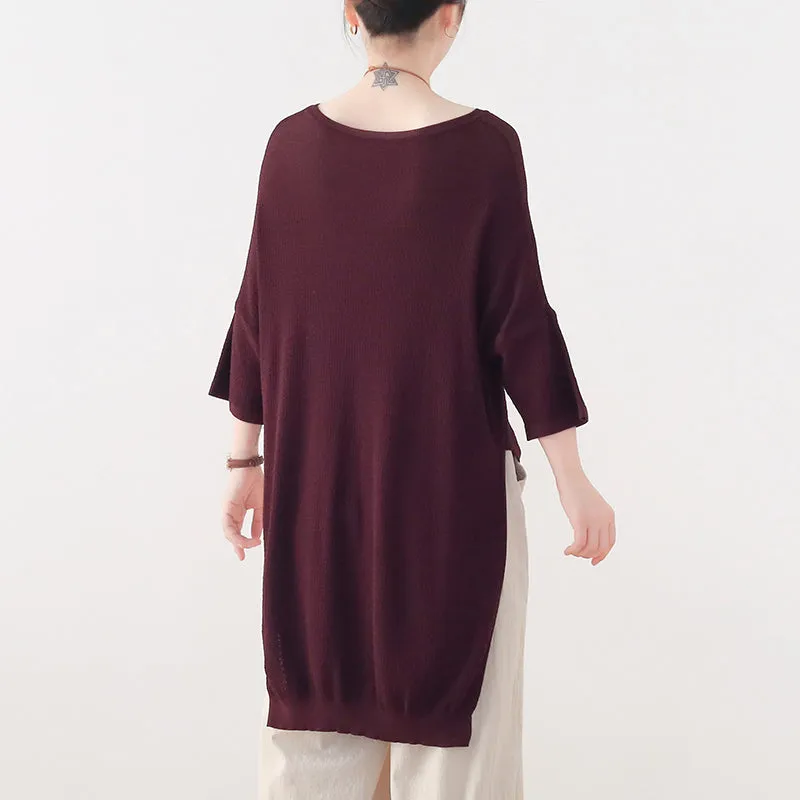 Autumn Loose Cotton Linen Knitted Sweater