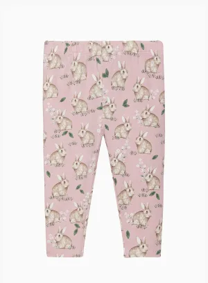 Baby Jersey Leggings in Pink Bunny