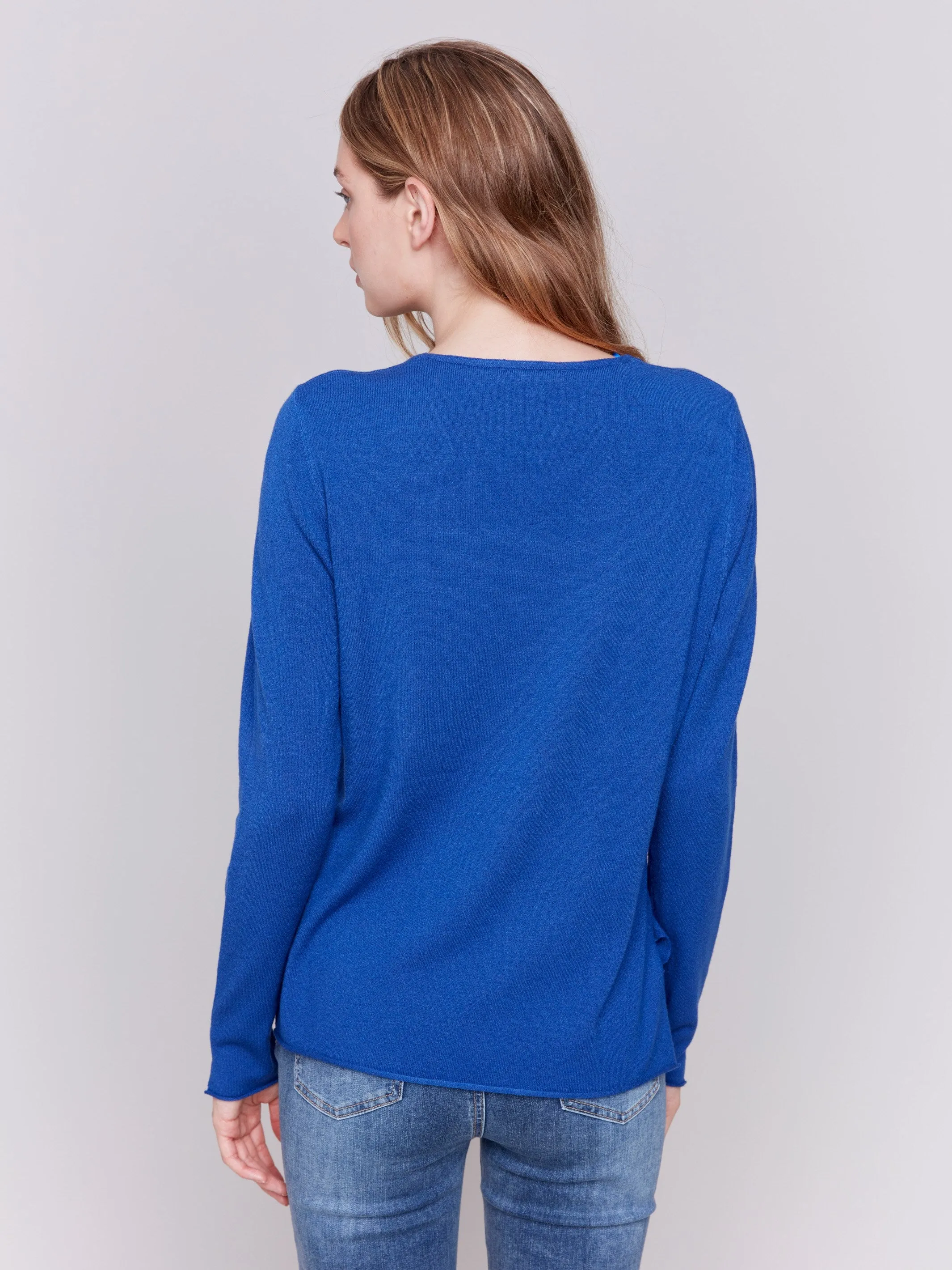 Basic V-Neck Sweater - Sapphire