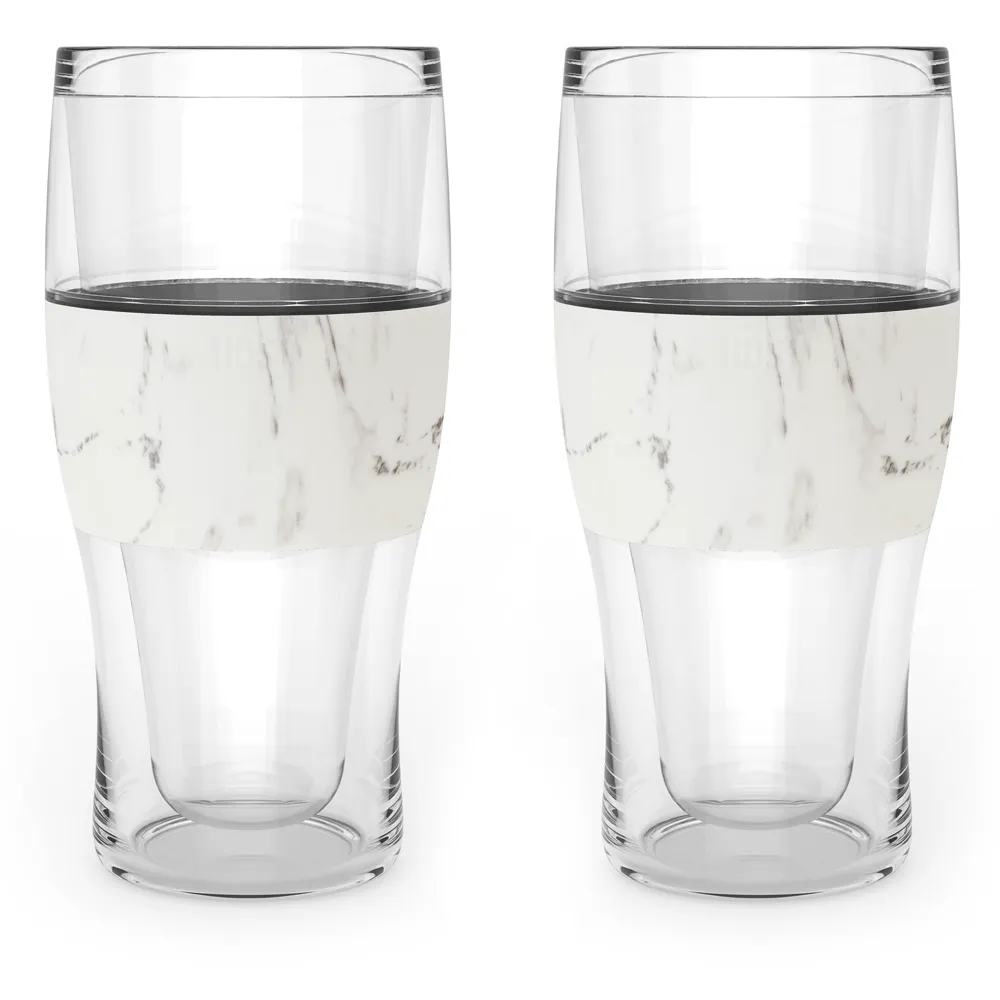 Beer FREEZE™ Cooling Cups in Marble, Set of 2