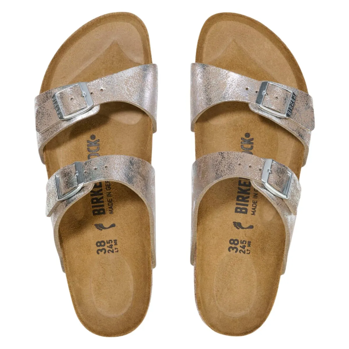 Birkenstock Women's Sydney Washed Metallic Silver Birki