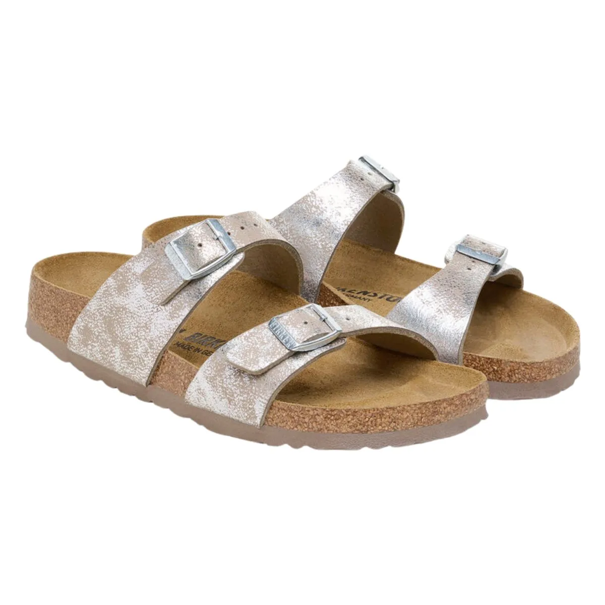 Birkenstock Women's Sydney Washed Metallic Silver Birki