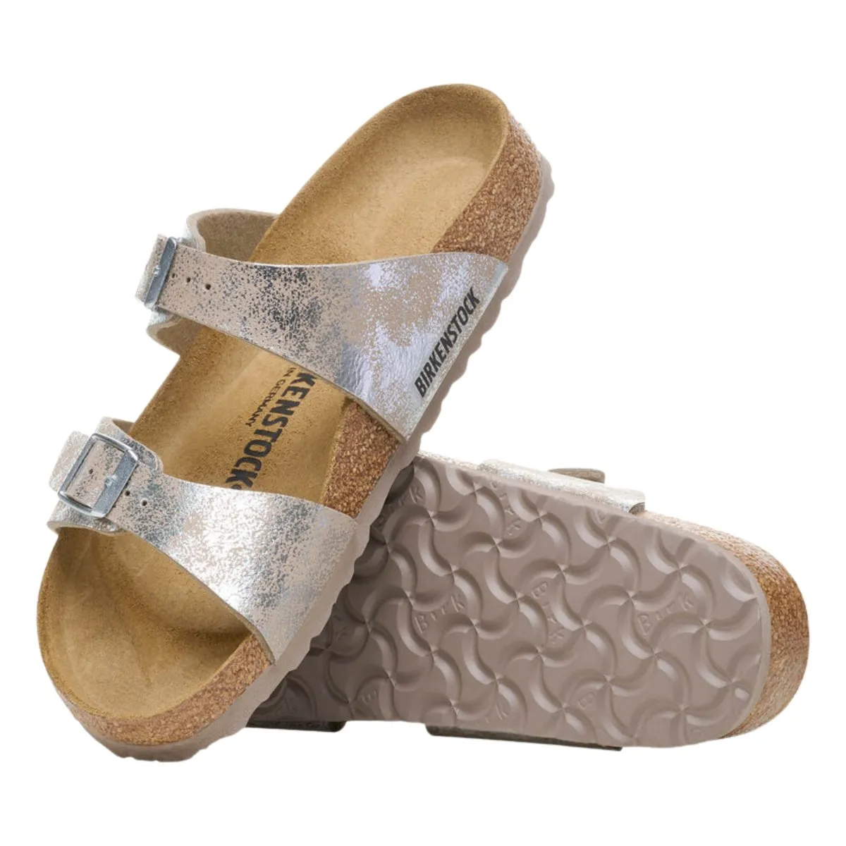 Birkenstock Women's Sydney Washed Metallic Silver Birki